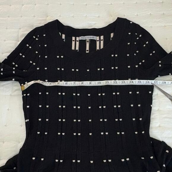 Danny & Nicole Short Sleeve Fit & Flair Knit Dress Women's L | Black & White - Picture 12 of 14